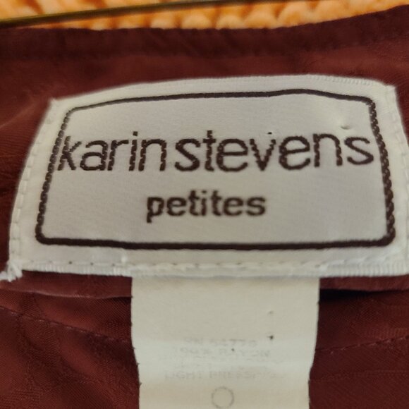 Vintage !!! Karin Stevens Ladies Petite 2 Piece Top and Skirt Size P - Picture 4 of 5